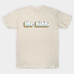 The Kinks - Retro Rainbow Typography Faded Style T-Shirt